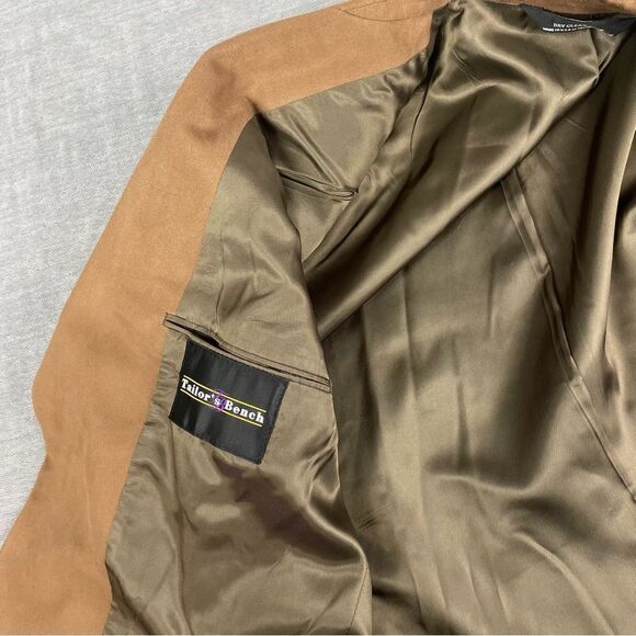 Tailor’s Bench Brown Sueded Vintage Blazer Suit Jacket Men’s Size 46L - Picture 4 of 11